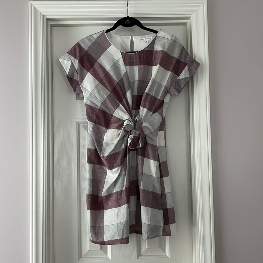 Spirit of Grace Plaid Knot Dress Small